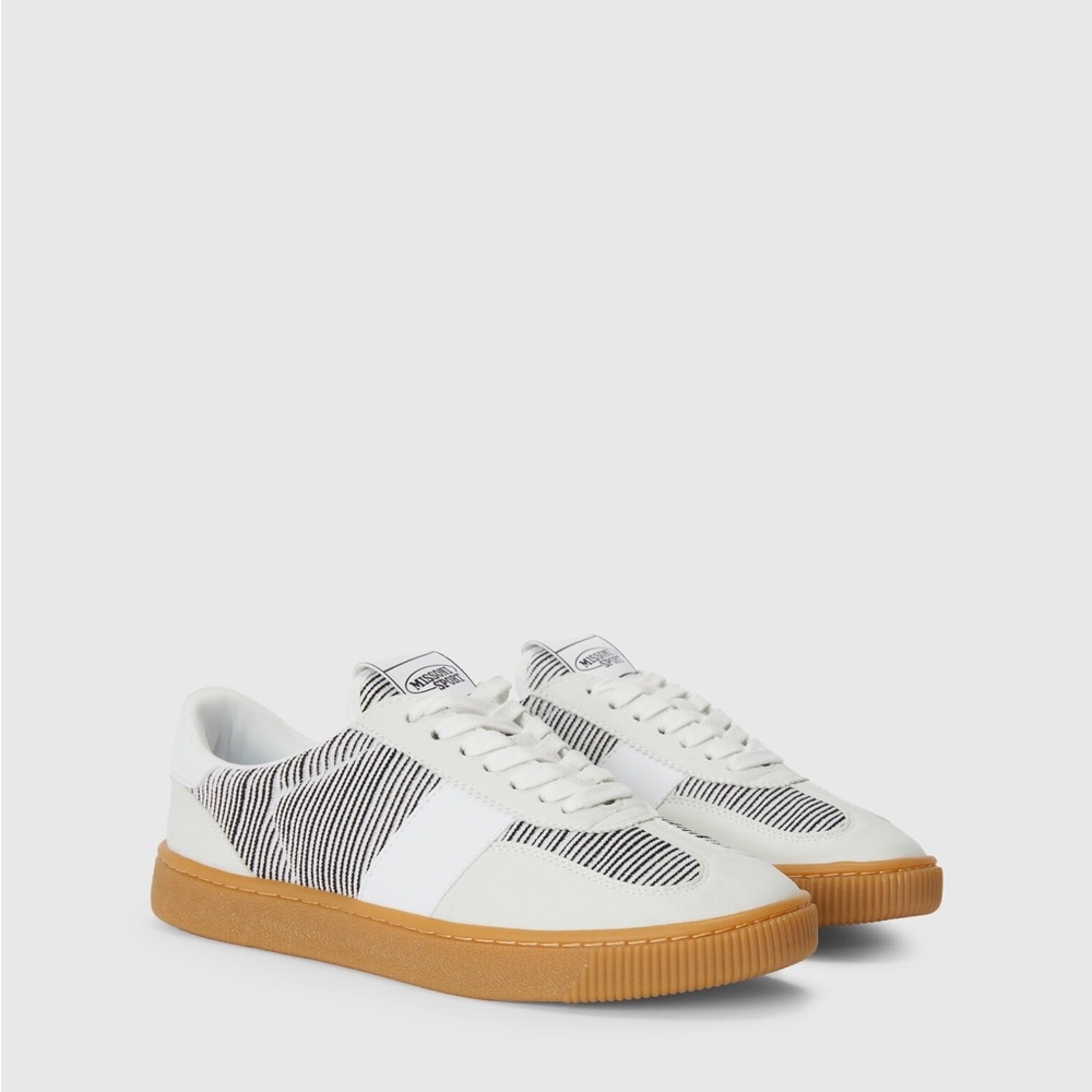 Missoni White Sneakers with Black Stripe and Gum Sole